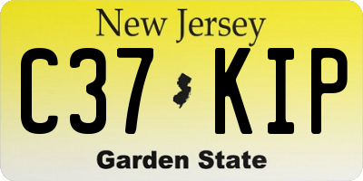 NJ license plate C37KIP