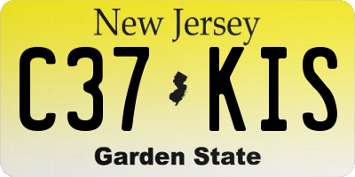 NJ license plate C37KIS