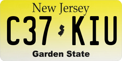 NJ license plate C37KIU