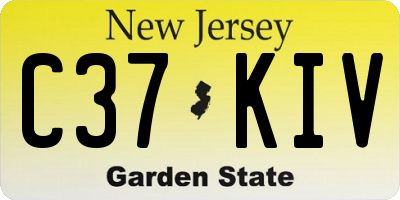 NJ license plate C37KIV