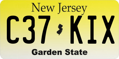 NJ license plate C37KIX