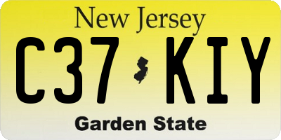 NJ license plate C37KIY