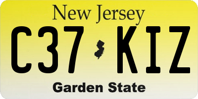 NJ license plate C37KIZ