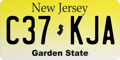 NJ license plate C37KJA
