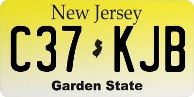 NJ license plate C37KJB