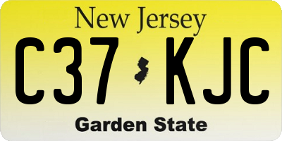 NJ license plate C37KJC