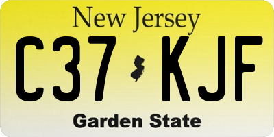 NJ license plate C37KJF
