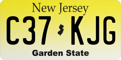 NJ license plate C37KJG