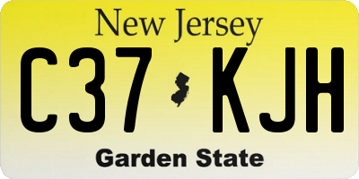 NJ license plate C37KJH