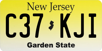 NJ license plate C37KJI