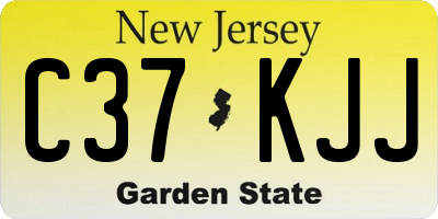 NJ license plate C37KJJ