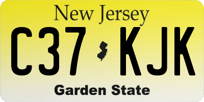 NJ license plate C37KJK
