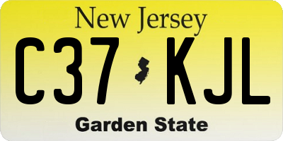 NJ license plate C37KJL