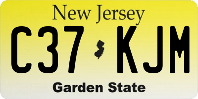 NJ license plate C37KJM