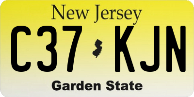 NJ license plate C37KJN