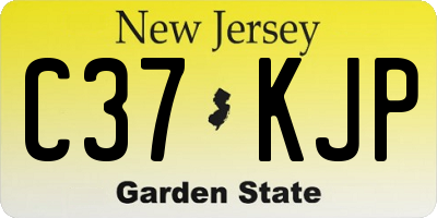 NJ license plate C37KJP