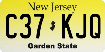 NJ license plate C37KJQ