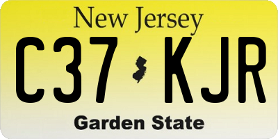NJ license plate C37KJR