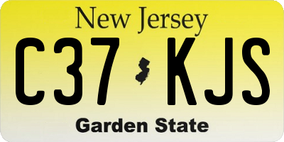 NJ license plate C37KJS
