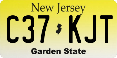 NJ license plate C37KJT