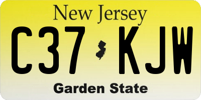 NJ license plate C37KJW