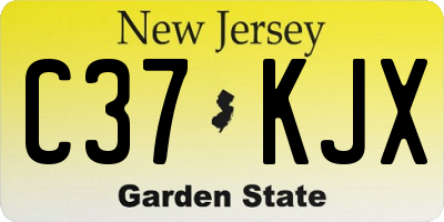 NJ license plate C37KJX