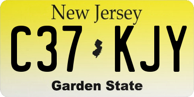 NJ license plate C37KJY
