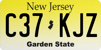NJ license plate C37KJZ