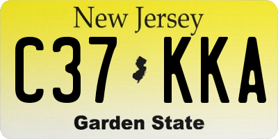 NJ license plate C37KKA