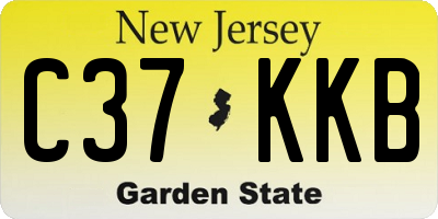 NJ license plate C37KKB