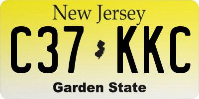 NJ license plate C37KKC
