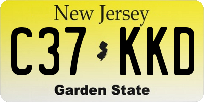 NJ license plate C37KKD