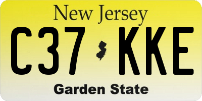 NJ license plate C37KKE