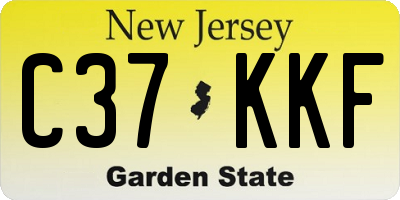 NJ license plate C37KKF