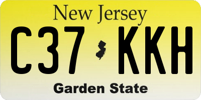 NJ license plate C37KKH