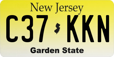 NJ license plate C37KKN