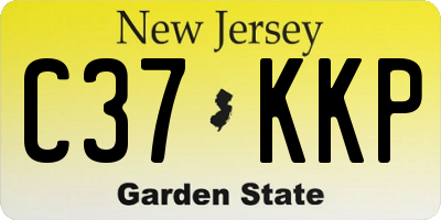 NJ license plate C37KKP