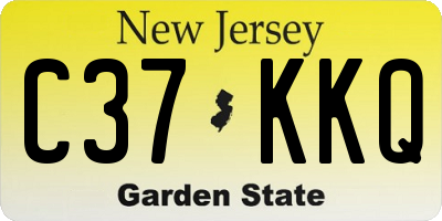 NJ license plate C37KKQ