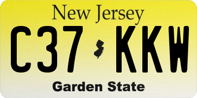 NJ license plate C37KKW
