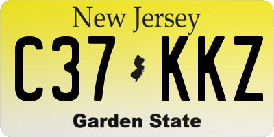 NJ license plate C37KKZ