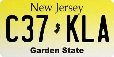 NJ license plate C37KLA