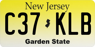 NJ license plate C37KLB