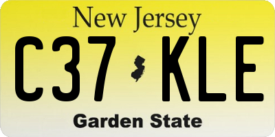 NJ license plate C37KLE