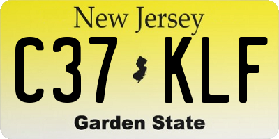 NJ license plate C37KLF