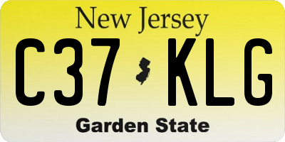 NJ license plate C37KLG