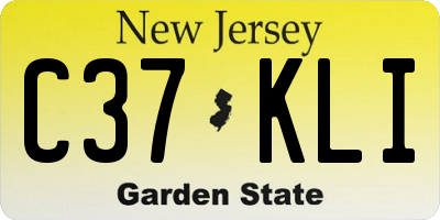 NJ license plate C37KLI