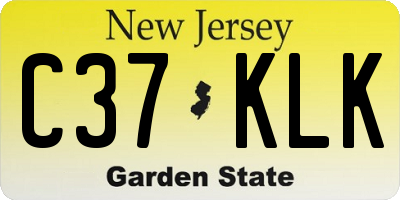 NJ license plate C37KLK