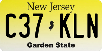 NJ license plate C37KLN