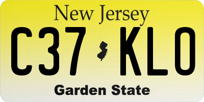 NJ license plate C37KLO