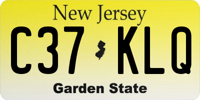 NJ license plate C37KLQ